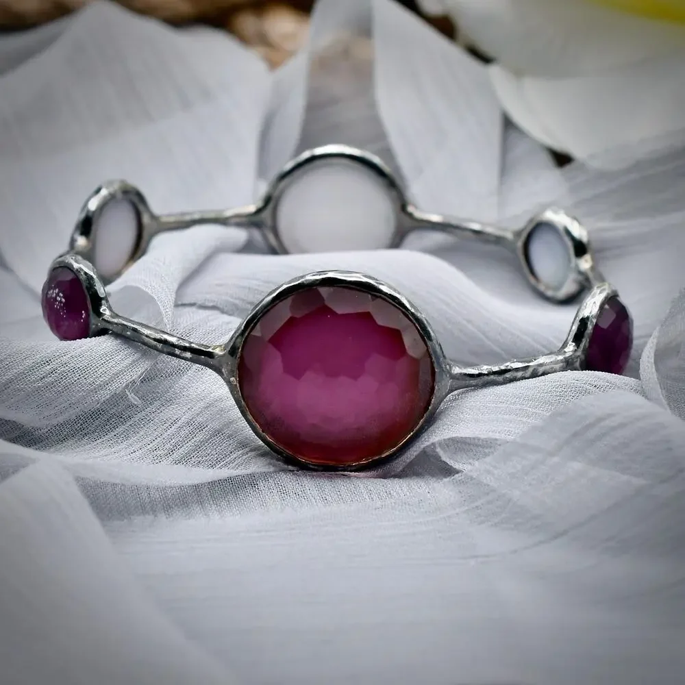 Authentic Ippolita 925 6 Stone Rock Candy Amethyst Bangle Bracelet Retail 950